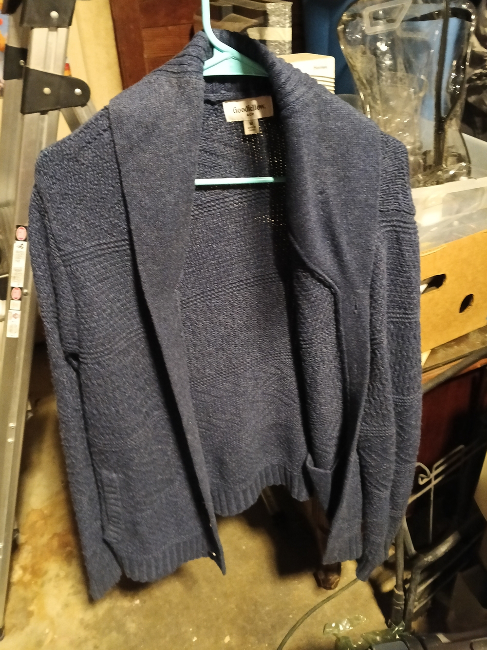 Goodfellow & Co Men's Navy Shawl-Collar Cardigan Sweater